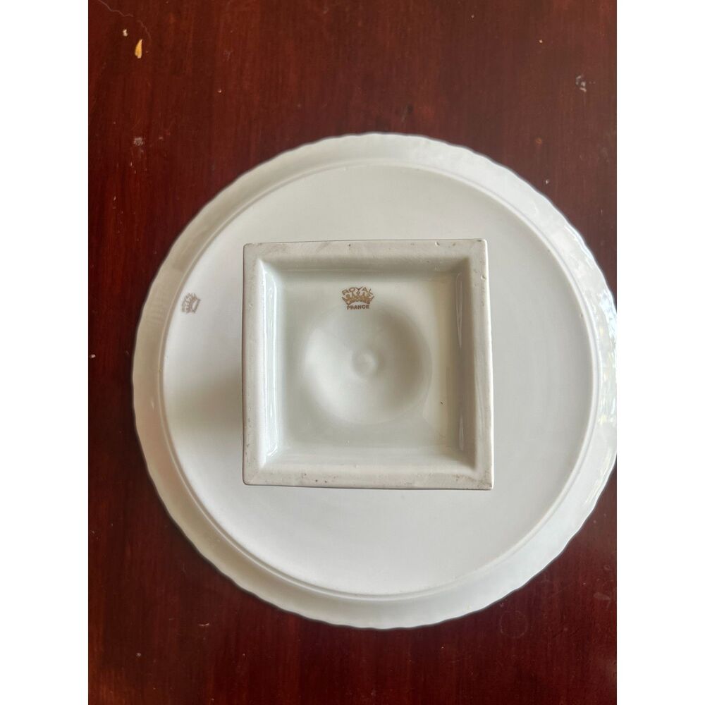 Vintage Limoges France Porcelain Gold Rose Cake Stand/Pedestal Plate - Picture 6 of 6